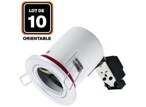 9504981895620 - Europalamp - 10 Supports Spot bbc Orientable Blanc IP20 avec Douille GU10