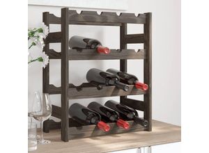 9505364514794 - Prolenta Premium - Weinregal für 16 Flaschen Grau Massivholz Kiefer - Grau