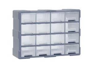 9505516967690 - Multi-Schubladen-Organizer 16 Schubladen 52x16x37 cm - Grau - Prolenta Premium