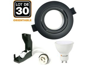 9505894616357 - Europalamp - 30 Schwenkbare Einbaustrahler Mattschwarz GU10 led 5W eqv 40W Kaltweiß 6000K