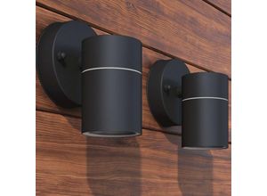 9505912181645 - Prolenta Premium - led Außenwandleuchten 2 Stk Edelstahl - Schwarz