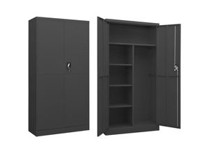 9506326848377 - Prolenta Premium Schließfachschrank Anthrazit 90x40x180 cm Stahl - Anthrazit