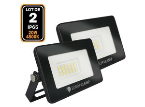 9506825858891 - Europalamp - 2 Fluter led 20W Ipad Neutralweiß 4000K Hohe Helligkeit