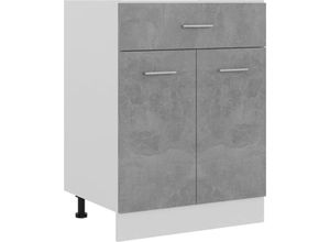 9506845746444 - Prolenta Premium - Schubunterschrank Betongrau 60x46x815 cm - Grau