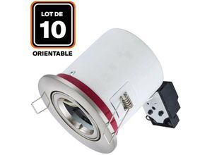 9506923252133 - Europalamp - 10 Supports Spot bbc Orientable inox IP20 avec Douille GU10