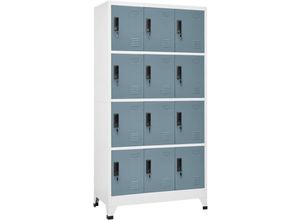 9507113683638 - Schließfachschrank Hellgrau und Dunkelgrau - Grau - Prolenta Premium