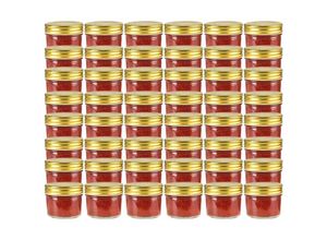 9507154923137 - Prolenta Premium - Marmeladengläser mit goldenem Deckel 48 Stk 110 - Gold