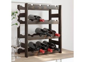 9507262489310 - Prolenta Premium - Weinregal für 16 Flaschen Schwarz Massivholz - Schwarz