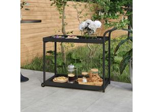 9507544241179 - Prolenta Premium - Barwagen Schwarz 100x45x83 cm Poly Rattan - Schwarz