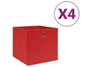 9507569771668 - Prolenta Premium Aufbewahrungsboxen 4 Stk Vliesstoff 28x28x28 cm - Rot