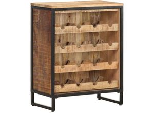 9507982687935 - Weinschrank 62x33x785 cm Raues Mangoholz - Braun - Prolenta Premium