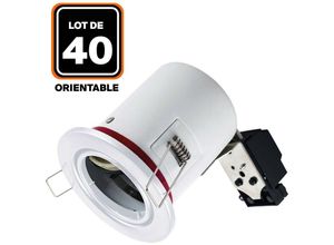 9508133981582 - Europalamp - 40 Supports Spot bbc Orientable Blanc IP20 avec Douille GU10