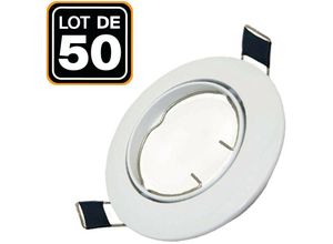 9508475986740 - Europalamp - 50 Schwenkbare Einbaurahmen LED-Spot rund weiß - Durchmesser 90mm - Bohrloch 65mm