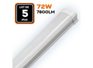 9508481442896 - Europalamp - 5ER-PACK led-leisten 72W 7800LM 120CM wasserdicht IP65 neutralweiss