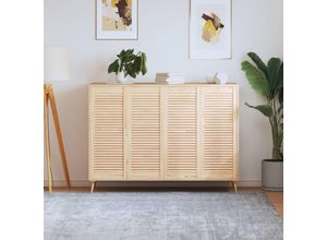 9508552925327 - Schranktüren Lamellen-Design 4 Stk 993x394 cm Massivholz - Braun - Prolenta Premium