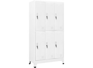 9508564135967 - Prolenta Premium - Schließfachschrank mit 6 Fächern Stahl 90x45x180 - Grau