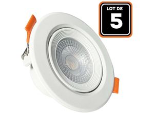 9508611315687 - Europalamp - Lot de 5 Spots led Encastrable Rond 5W - Blanc Froid 6500K