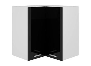 9508729493710 - Prolenta Premium - Eckhängeschrank Hochglanz-Schwarz 57x57x60 cm - Schwarz