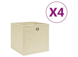 9509276749268 - Prolenta Premium - Aufbewahrungsboxen 4 Stk Vliesstoff 28x28x28 cm - Creme