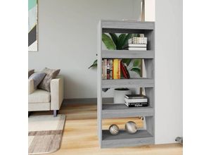 9509333382834 - Vidaxl - Bücherregal Raumteiler Grau Sonoma 60x30x135 cm Holzwerkstoff Grau