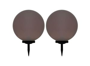 9509419678530 - Außen-Solarlampen 2 Stk led Kugel 50 cm rgb - Weiß - Prolenta Premium
