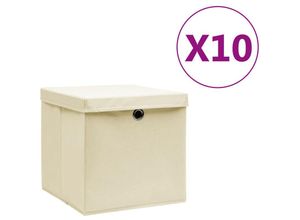 9509494114466 - Prolenta Premium - Aufbewahrungsboxen mit Deckeln 10 Stk 28x28x28 - Creme 9509494114466 - Prolenta Premium - Aufbewahrungsboxen mit Deckeln 10 Stk 28x28x28 - Creme