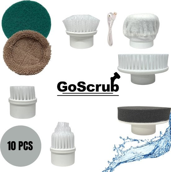 9509498431996 - GoScrubÂ¬Ã† Elektrische Schoonmaakborstel navulling set - 10 st - Geschikt voor Cleaning Master