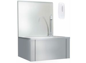 9509567368475 - Prolenta Premium - Handwaschbecken mit Wasserhahn und Seifenspender - Silber