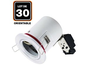 9509843931317 - Europalamp - 30 Supports Spot bbc Orientable Blanc IP20 avec Douille GU10