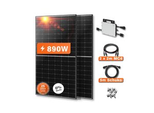 9509938579196 - 890W Balkonkraftwerk - bifaziale Solarmodule Hoymiles HMS-800W Wechselrichter WiFi