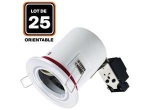 9509952558818 - Europalamp - 25 Supports Spot bbc Orientable Blanc IP20 avec Douille GU10