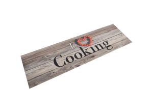 9555686649186 - Maisonchic - KüchenTeppichKüchenmatteKüchenvorleger Waschbar Cooking Grau 45x150 cm Samt VESS148208