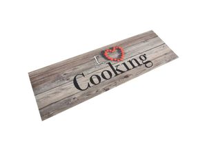 9555686649193 - Maisonchic - KüchenTeppichKüchenmatteKüchenvorleger Waschbar Cooking Grau 60x180 cm Samt VESS418292