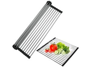 9559581857851 - Beijiyi - Faltbares Abtropfgestell aus Silikon 43 x 30 cm faltbares Abtropfgestell Teleskop-Abtropfgestell zum Aufrollen faltbares Abtropfgestell