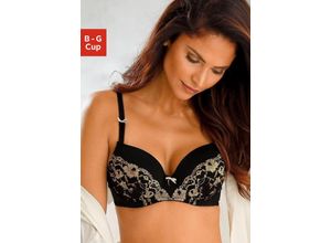 9580132325260 - Große Größen Schalen-BH schwarz-goldfarben Gr100C