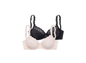 9580132368199 - Große Größen Bügel-BH puder+schwarz Gr95B