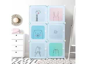 9587759747833 - Haloyo - 6 Würfel Modulare Schrank für platzsparende ideale Storage Organizer Cube für Bücher Wohnzimmer Kinderzimmer Schlafzimmer74 x 37 x 110