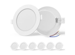 9588564715895 - Set mit 6 LED-Einbaustrahlern extra flach hohe Helligkeit 9 w entspricht 72 w Glühlampe Kaltweiß 6500 k ac 230 v Einbaustrahler für Badezimmer