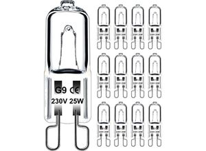 9588564718216 - Aougo - G9-Glühbirne 25 w 230 v dimmbar warmweiß G9-Halogenlampe 300 °C-Toleranz G9-Ofenbirne für Mikrowellenherd Herd Deckenleuchten 12