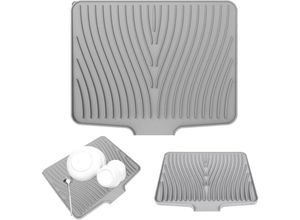 9770299141562 - Lntyq - Silikon-Abtropfmatte Silikon-Abtropfbrett Küchenspüle-Organizer hitzebeständig rutschfest faltbares Tablett Abtropfgestell 40 x 33 cm