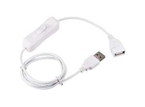 9770299141708 - Lntyq USB-Kabel mit An- Aus-Schalter USB-Stecker auf Buchse Verlängerungsseil 1 m Weiß für LED-Schreibtischlampe LED-Streifen