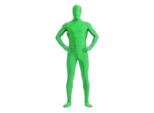 9770299146468 - Lntyq 170 cm großer grüner Anzug mit Kopf dehnbarer Stealth-Anzug für Kostümpartys Green-Screen-Kostüm Ganzkörper-Body für Männer und Frauen