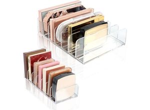 9770299149964 - Lntyq Paletten-Organizer 2 Stück Kosmetikpaletten-Organizer 7 Fächer Make-up-Paletten-Aufbewahrung 2 Größen Aufbewahrungspaletten-Organizer für