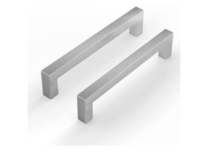 9770299154555 - Lntyq Set mit 2 silbernen Küchenmöbelgriffen Küchentürgriff Achsabstand 128 mm silberner Schubladengriff Küchengriffe Griffe aus Edelstahl