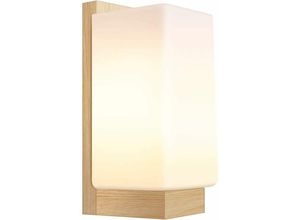 9771353105193 - Lycxames - Leuchte WandLampe Holz für Wohnzimmer Schlafzimmer Lichter Korridor Nachtlicht--11cm*25cmquadratisch Holzfarbe3w