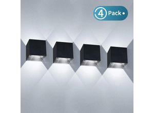 9771353129373 - Minkurow - Stk 12 w LED-Wandleuchten für den Innen- und Außenbereich nach oben und unten verstellbarer Lichtstrahl 2700–3000 k kaltweiß