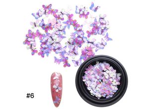 9771353135244 - MINKUROW 3D-Schmetterlings-Nagelkunst-Glitter bunter Schmetterlings-Nagel-Glitter Acryl-Glitter Nagel-Glitzer-Spitzen für Nagelkunst Dekoration