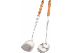 9771353144574 - Wok Pfannenwender und Schöpfkelle Set Wok Pfannenwender Pfannenwender aus 304 Edelstahl - Minkurow