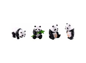 9771353149357 - Panda-Figur 4 Stück Panda-Ornamente niedliche Panda-Figuren Garten Mikrolandschaft Ornament Bonsai-Dekoration Basteln Kuchenzubehör