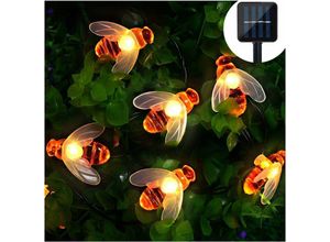 9771353154351 - MINKUROW Solar-LED-Lichterkette mit 30 warmweißen LEDs für den Außenbereich wasserdicht dekorative Girlande für Garten Party Hochzeit Zuhause